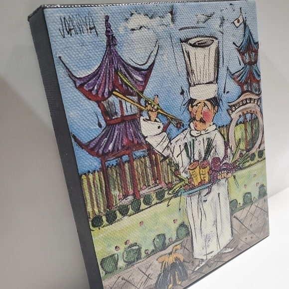 Joanna signed Chef canvas Art Japan sushi chopsticks temple 8 X 10 wall picture - Picture 4 of 8